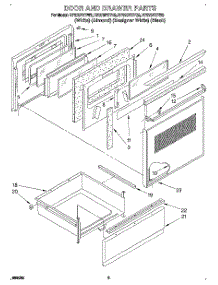 02 - Door And Drawer parts for Whirlpool Range RF375PXYB3 from AppliancePartsPros.com