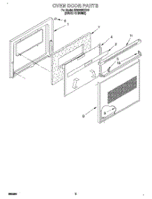 03 - Oven Door parts for Whirlpool Range RS660BXBH1 from AppliancePartsPros.com