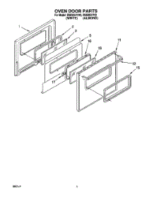 03 - Oven Door parts for Whirlpool Range RS6305XYW2 from AppliancePartsPros.com