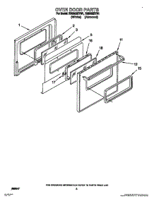 04 - Oven Door parts for Whirlpool Range RS6305XYW1 from AppliancePartsPros.com
