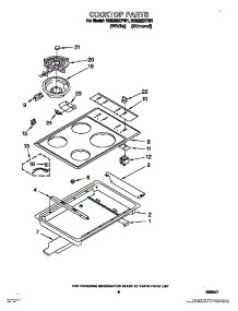 05 - Cooktop parts for Whirlpool Range RS6305XYW1 from AppliancePartsPros.com