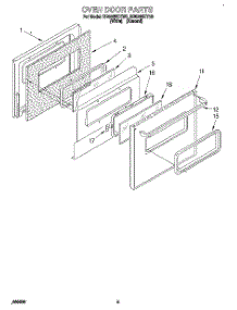 03 - Oven Door parts for Whirlpool Range RS6305XYW5 from AppliancePartsPros.com