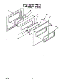 04 - Oven Door parts for Whirlpool Range RS6105XYW2 from AppliancePartsPros.com