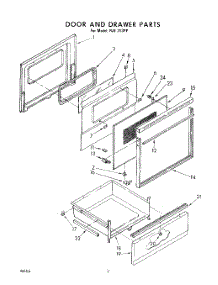 02 - Door And Drawer, Lit / Optional parts for Whirlpool Range RJE313PP from AppliancePartsPros.com