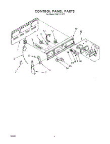 03 - Control Panel parts for Whirlpool Range RJE313PP from AppliancePartsPros.com
