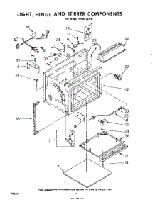 07 - Light, Hinge And Stirrer parts for Whirlpool Range RHM975PW from AppliancePartsPros.com