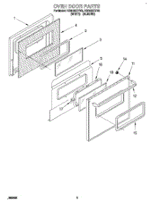 04 - Oven Door parts for Whirlpool Range RS6105XYW5 from AppliancePartsPros.com