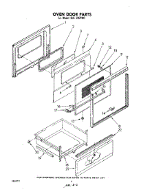 02 - Oven Door Parts parts for Whirlpool Range RJE345PW0 from AppliancePartsPros.com