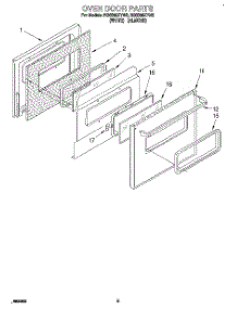 03 - Oven Door parts for Whirlpool Range RS6305XYW6 from AppliancePartsPros.com