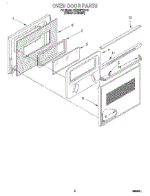 04 - Oven Door parts for Whirlpool Range RS630PXBH0 from AppliancePartsPros.com