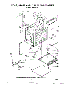 07 - Light, Hinge And Stirrer parts for Whirlpool Range RHM988PW from AppliancePartsPros.com