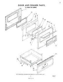 03 - Door And Drawer parts for Whirlpool Range RJE3365W0 from AppliancePartsPros.com