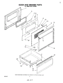 02 - Door And Drawer parts for Whirlpool Range RJE310PW0 from AppliancePartsPros.com
