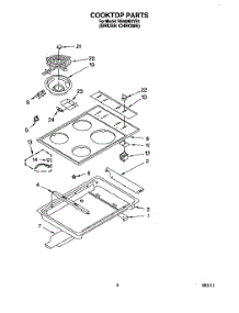 04 - Cooktop parts for Whirlpool Range RS660BXYH3 from AppliancePartsPros.com
