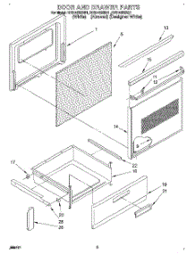 03 - Door And Drawer parts for Whirlpool Range RF314BXBN1 from AppliancePartsPros.com