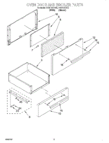 03 - Oven Door And Broiler parts for Whirlpool Range RF3010XVW5 from AppliancePartsPros.com