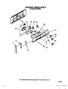 03 - Control Panel parts for Whirlpool Range RF310PXXW1 from AppliancePartsPros.com