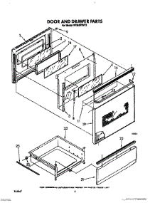 05 - Door And Drawer parts for Whirlpool Range RF363PXVT2 from AppliancePartsPros.com