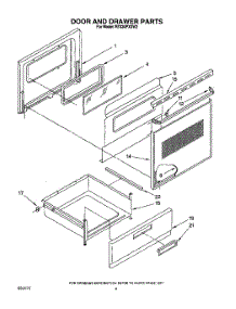 06 - Door And Drawer, Lit / Optional parts for Whirlpool Range RF330PXXW2 from AppliancePartsPros.com