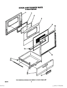 06 - Door And Drawer, Lit / Optional parts for Whirlpool Range RF330PXXW0 from AppliancePartsPros.com