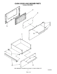 04 - Oven Door And Broiler parts for Whirlpool Range RF3010XVW0 from AppliancePartsPros.com