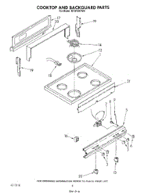 05 - Cook Top And Backguard parts for Whirlpool Range RF3010XVW0 from AppliancePartsPros.com