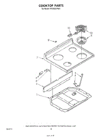 06 - Cooktop parts for Whirlpool Range RF335EXPW0 from AppliancePartsPros.com
