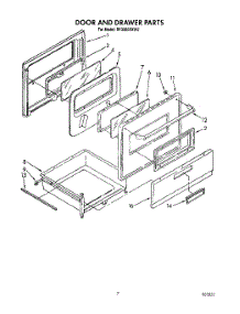 05 - Door And Drawer parts for Whirlpool Range RF3305XXW2 from AppliancePartsPros.com