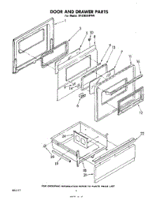 04 - Door And Drawer parts for Whirlpool Range RF3365XPW0 from AppliancePartsPros.com
