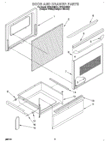 03 - Door And Drawer parts for Whirlpool Range RF314BBDQ1 from AppliancePartsPros.com