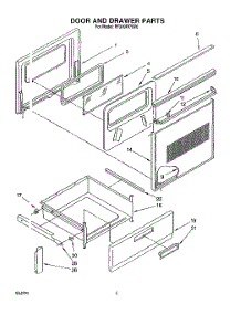 05 - Door And Drawer parts for Whirlpool Range RF310PXYW0 from AppliancePartsPros.com