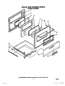06 - Door And Drawer parts for Whirlpool Range RF3105XXW0 from AppliancePartsPros.com