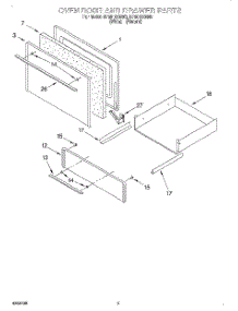 03 - Oven Door And Drawer parts for Whirlpool Range RF3010XEW0 from AppliancePartsPros.com
