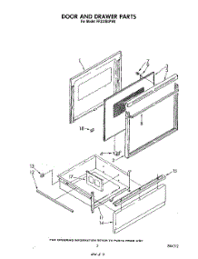 03 - Door And Drawer parts for Whirlpool Range RF332BXPW0 from AppliancePartsPros.com