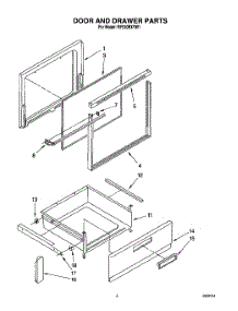 04 - Door And Drawer parts for Whirlpool Range RF310BXYW1 from AppliancePartsPros.com