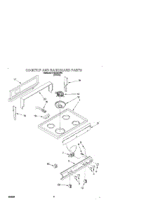04 - Cooktop And Backguard parts for Whirlpool Range RF3010XVW3 from AppliancePartsPros.com