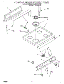 04 - Cooktop And Backguard parts for Whirlpool Range RF3010XVN2 from AppliancePartsPros.com