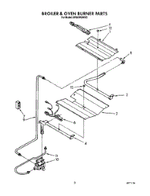 03 - Broiler And Oven Burner parts for Whirlpool Range SF385PEWW2 from AppliancePartsPros.com