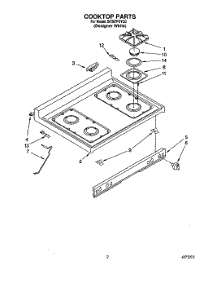02 - Cooktop parts for Whirlpool Range SF367PEYQ3 from AppliancePartsPros.com