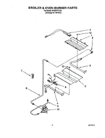 04 - Broiler And Oven Burner parts for Whirlpool Range SF367PEYQ3 from AppliancePartsPros.com