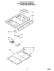07 - Cooktop parts for Whirlpool Range SF380PEWZ0 from AppliancePartsPros.com
