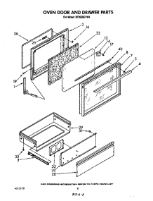 Oven Door And Drawer parts for Whirlpool Range SF365BEPW4 from AppliancePartsPros.com