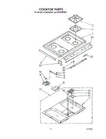 08 - Cooktop parts for Whirlpool Range SF395BEPW1 from AppliancePartsPros.com