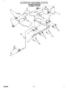 03 - Cooktop Burner parts for Whirlpool Range SF367PEYQ4 from AppliancePartsPros.com