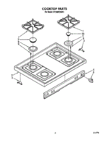 03 - Cooktop parts for Whirlpool Range SF385PEWW1 from AppliancePartsPros.com