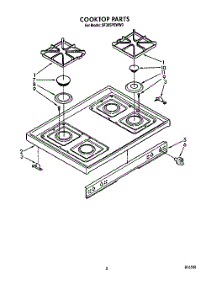 03 - Cooktop parts for Whirlpool Range SF385PEWW0 from AppliancePartsPros.com