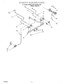 03 - Cooktop Burner parts for Whirlpool Range SF365BEYW6 from AppliancePartsPros.com