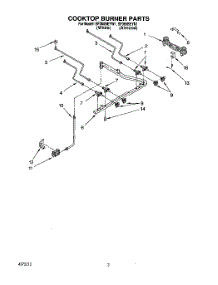 03 - Cooktop Burner parts for Whirlpool Range SF365BEYW1 from AppliancePartsPros.com