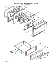 08 - Oven Door And Drawer parts for Whirlpool Range SF385PEWW3 from AppliancePartsPros.com