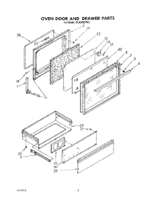06 - Oven Door And Drawer parts for Whirlpool Range SF365BEPW2 from AppliancePartsPros.com